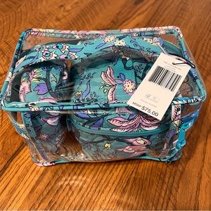 NWT 3 Pc Vera Bradley Cosmetic Set Peacock Garden 🦚☀️